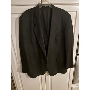 Nino Cerruti Rue Royale Men's Plaid Blazer Jacket Dark Gray Formal Business‎